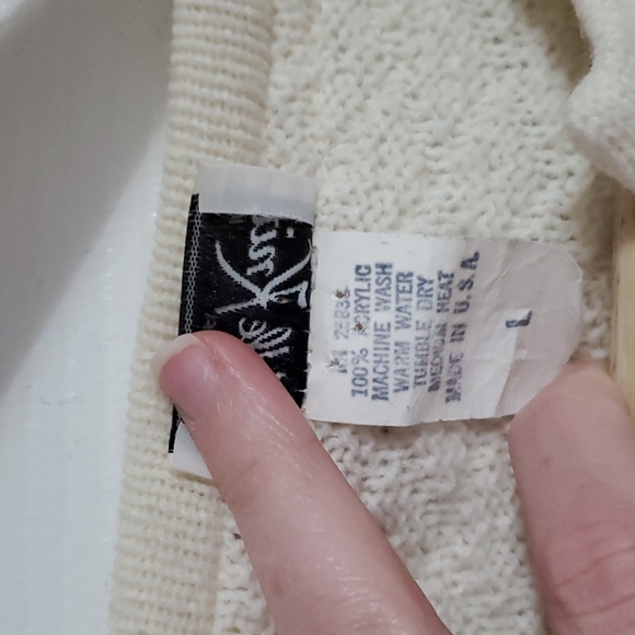 Vintage 100% acrylic knit cardigan - Size Large - Picture 5 of 6